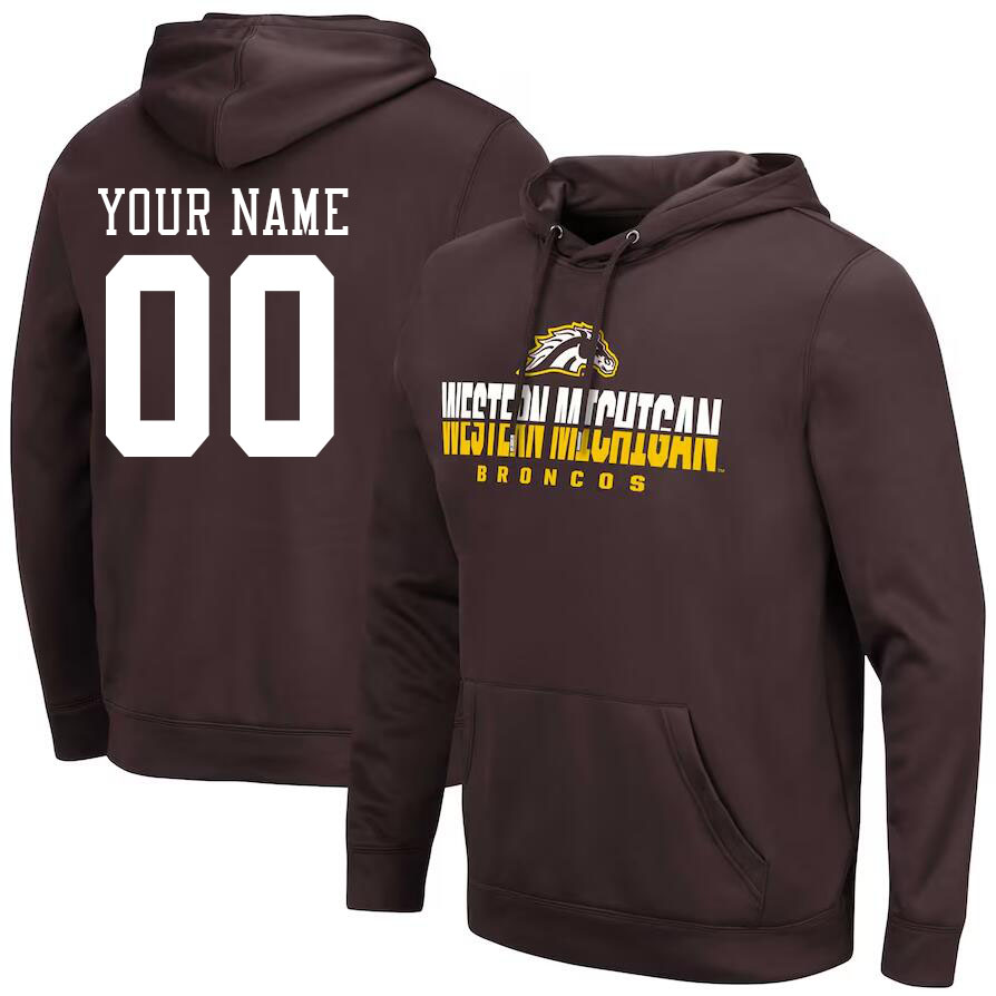 Custom Western Michigan Broncos Name And Number Hoodies-Brown